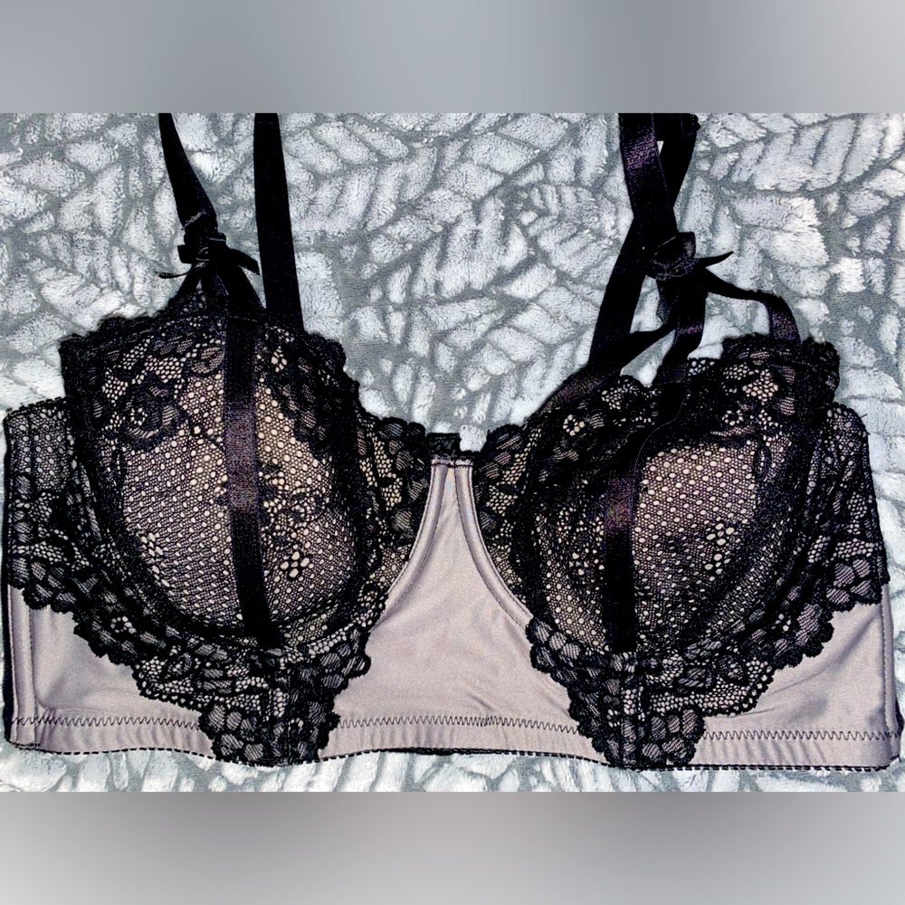 Torrid size 1 sexy silver/black underwire bra